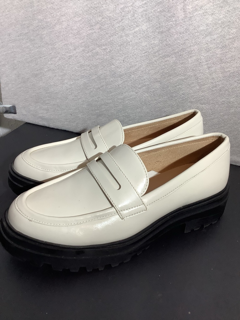 a new day Cream Chunky Platform Penny Loafers